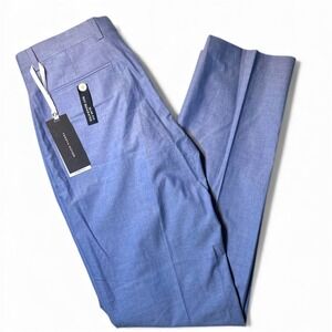 Tommy Hilfiger Dress Pants Men's 32Wx32L Slim-Fit TH Flex Stretch Blue Chambray